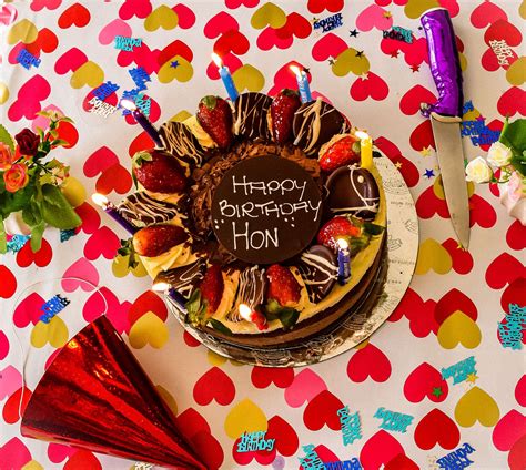 3840x2160 3840x2160 Birthday Birthday Cake Ceramic Plate Cherry Chocolate Cake Happy