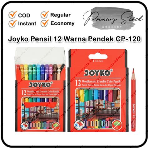 Pensil Warna Joyko Bisa Dihapus 12 Warna Pendek Cp 120 Murah Cp 120