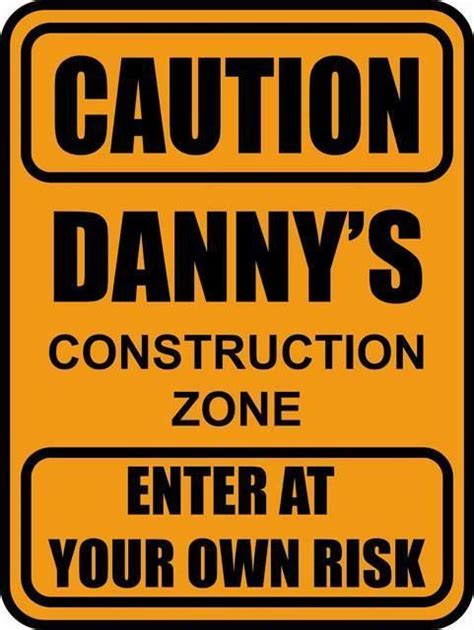 Caution Sign Custom Construction Signs Boys Wall