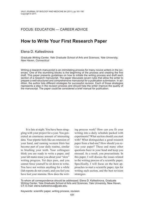 Writing a research paper involves all of the steps for writing an essay plus some to write a research paper you must first do some research, that is, investigate your topic by reading about it in many different sources, including. (PDF) How to Write Your First Research Paper