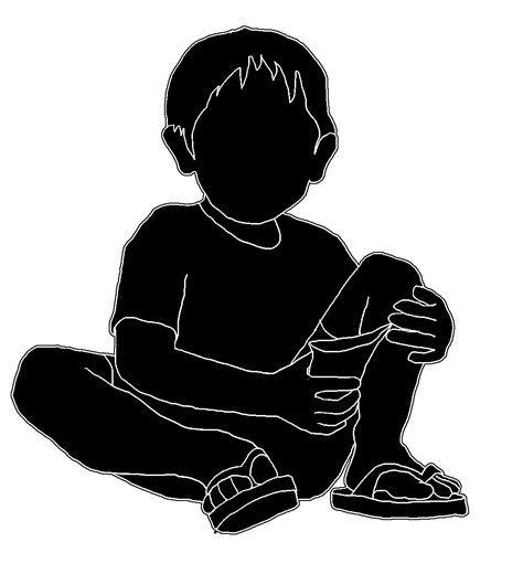 Silhouette Drawing Little Boy Png Download 10761181 Free