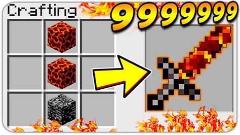 How To Craft A Magma Lava Sword Secret Recipe Overpowered Minecraft Crafting Recipe Youtube