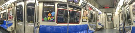 New York City October 2015 Interior Of City Subway Train Sub