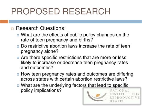 Teenage Pregnancy Research Proposal Paper — Research Paper On Teenage