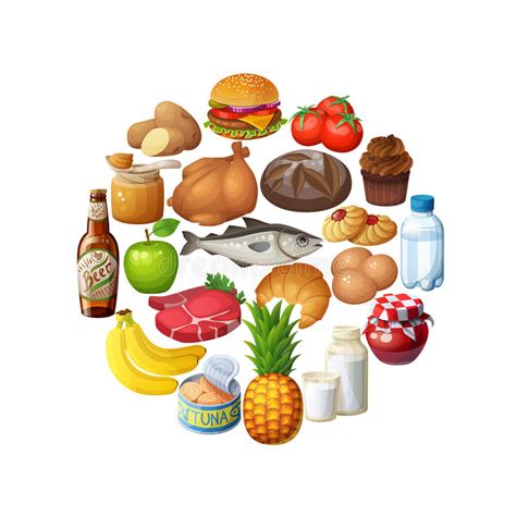 Food Cartoon Characters Stock Vector Illustration Of Design 15695508