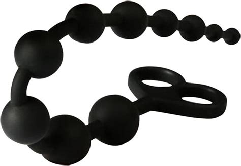 Amazon Anal Ball Butt Plug Large Size Black Anal Beads Silicone