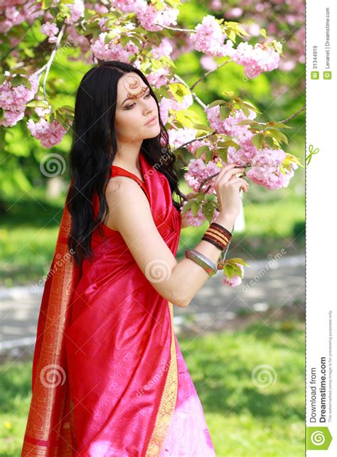 Indian Woman In The Park Stock Image Image Of Long Nature 31344919