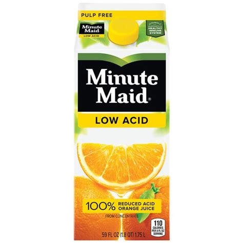 Try our pure orange juice with vitamin c at mcdonald's! Minute Maid Premium Low Acid Pulp Free 100% Orange Juice ...