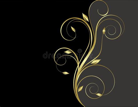 Black And Gold Floral Background Royalty Free Stock Photos Image 9239478