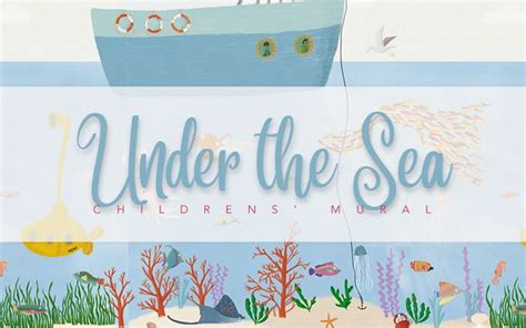 Under The Sea Childrens Wallpaper Mural Simplistic Kids Wallpaper