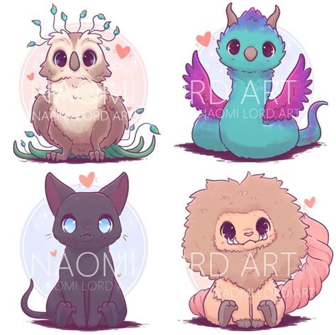 Kawaii Magical Creatures Stickers And Or Prints 6x6 Or 8x8 Occamy