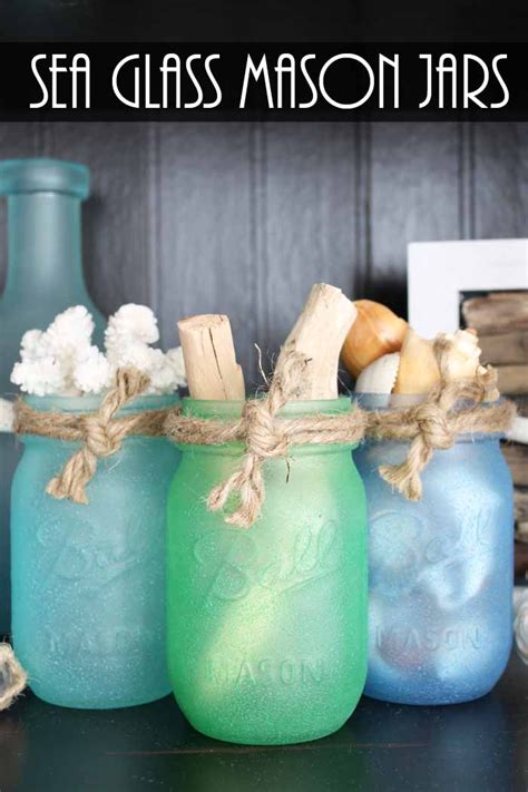 How To Make Sea Glass Painted Mason Jars Jar Diy Mason Jar Crafts