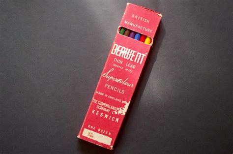 This Is A Vintage Box Of Coloured Pencils The Pencils Are Mixed And Are Showing Signs Of Use
