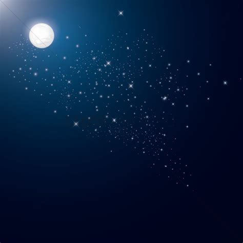 Full Moon And Stars Background Vector Image 1519164 Stockunlimited