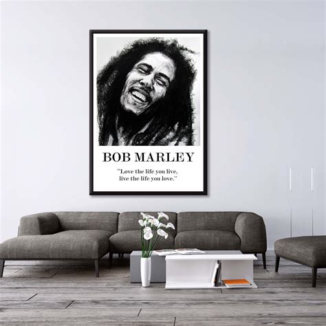 Bob Marley Bob Marley Wall Decor Bob Marley Poster Love Etsy