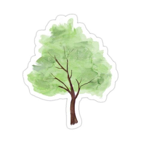 Watercolor Tree Sticker For Sale By Jay P Tree Stickers Watercolor