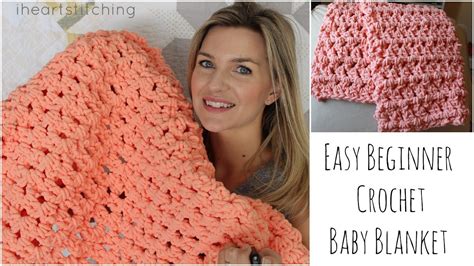Easy Beginner Crochet Baby Blanket Tutorial Youtube