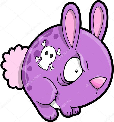 Crazy Bunny Rabbit Animal Vector Illustration Art ⬇ Vector Image By