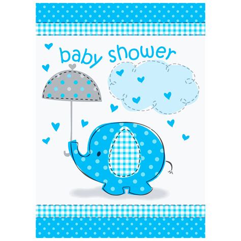 8 X Niños Elefante Azul Gracias Notas Con Sobres Baby Shower Party Supplies