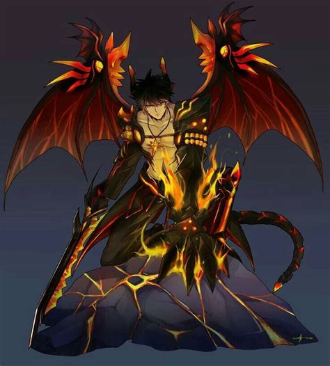 Pin By Nainate Jintanate On Els Anime Demon Boy Human Dragon Dragon Human Hybrid