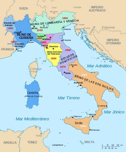 Unificación De Italia Wikipedia La Enciclopedia Libre Mapa De