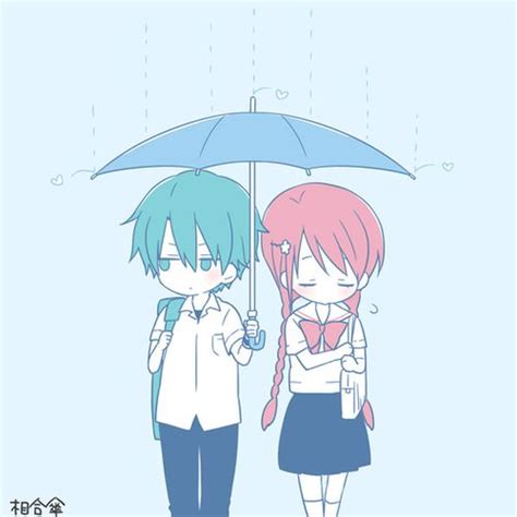Sharing Umbrella Chibi Anime Chibi Anime
