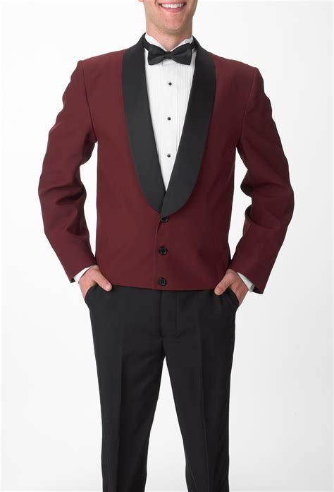 Mens Burgundy Eton Jacket With Black Satin Shawl Lapel 99tux