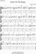 Free guitar tablature sheet music notes, Home On The Range