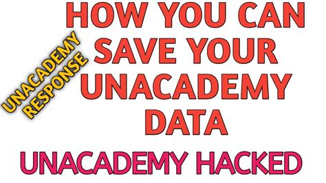 Unacademy Data Leak Ii How You Can Save Your Data Ii Unacademy Response