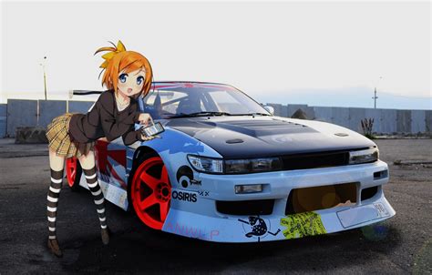 Photo Wallpaper Car Machine Girl Anime Jdm Anime