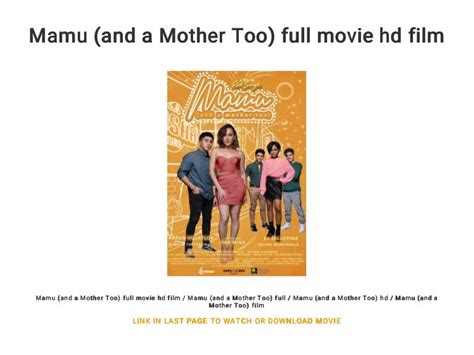 Mamu And A Mother Too Full Movie Hd Film