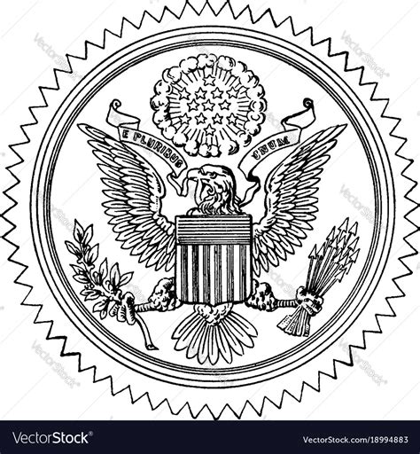 The Great Seal Of The United States Vintage Vector Image