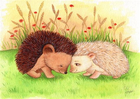 Hedgehogs In Love Art Print Babys Bedroom Illustration Etsy