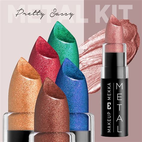Metallic Lipstick Kit Pretty Sassy 6 Stk Makeup Mekka