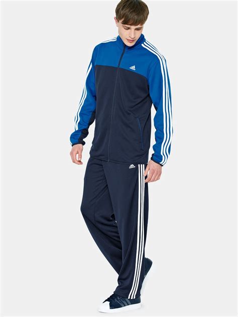 Adidas 3 Stripe Iconic Mens Poly Tracksuit In Blue For Men Navyblue