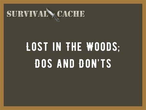 Lost In The Woods Survival Do S And Dont S Survival Cache