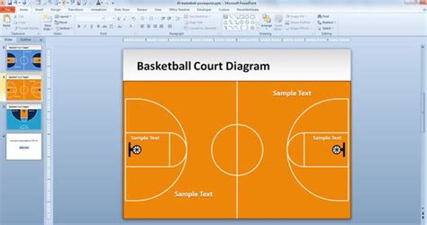 Free Basketball Court Powerpoint Template