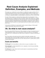 Root Cause Analysis Definition Methods And Examples Course Hero