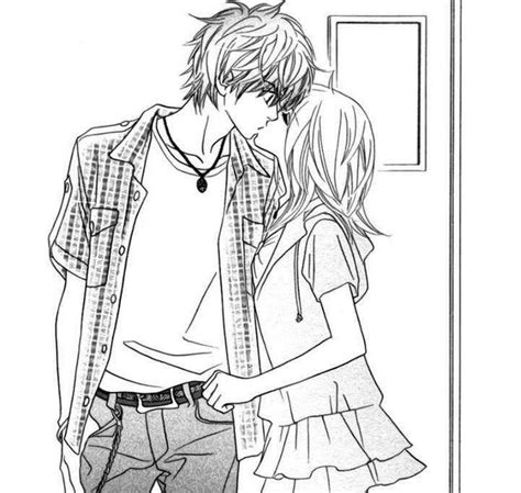 Anime Kissing Coloring Pages