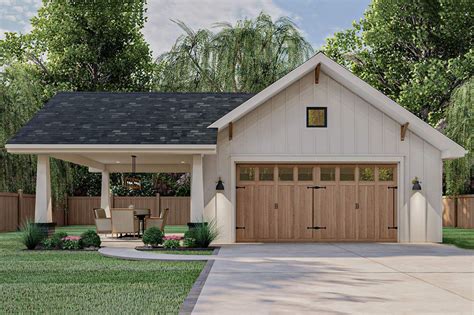 Plan 62589dj Craftsman Garage With Covered Carport Garage Guest