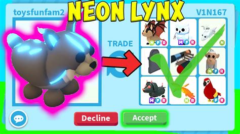 Neon Lynx Making And Trading Roblox Adopt Me Youtube