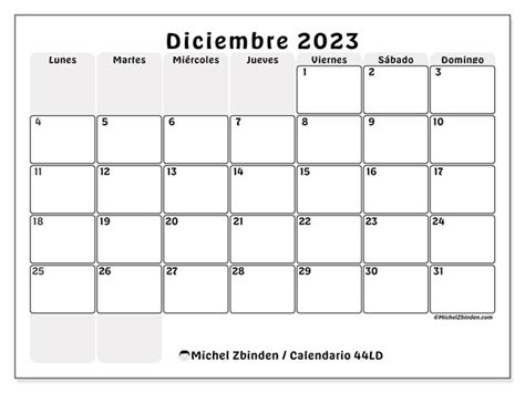 Calendario Diciembre De 2023 Para Imprimir “621ld” Michel Zbinden Py