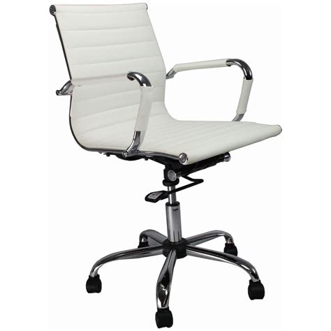Reflex White Leather Effect Swivel Chair Executive Office Chairs