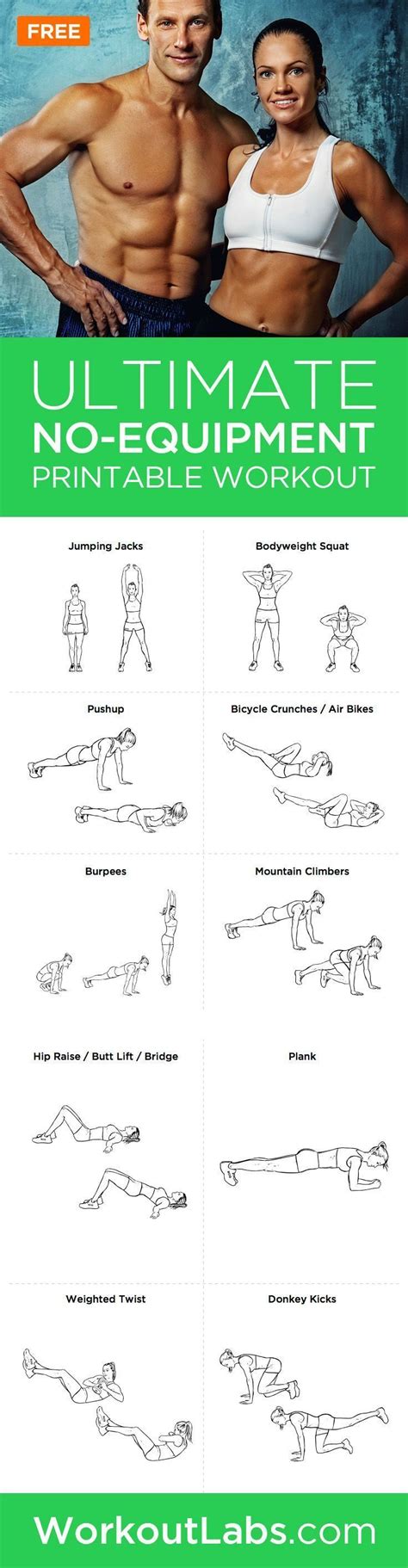 Ultimate At Home No Equipment Workout Plan For Men And Women Need A