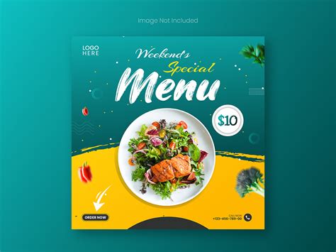 Food Social Media Promotion And Instagram Banner Post Design Template