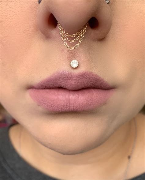 14k Gold Threadless End Septum Chain 16g 5 16 Etsy