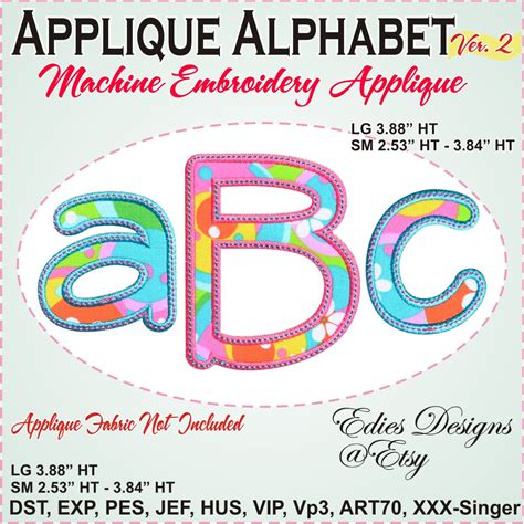 Applique Alphabet Embroidery Font Machine Embroidery