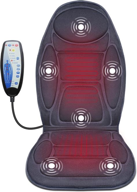 Snailax Vibration Massage Seat Cushion Back Massager With Heat Motors Massage Pad Ts