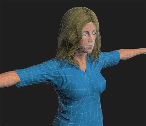 animated nurse woman rigged 3d game character 3d model 8 obj fbx c4d blend free3d