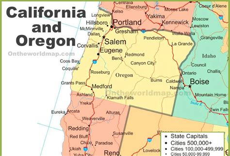California Oregon Washington Map Carolina Map